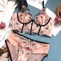 Ultra thin bra display small breasted bra Upper to girl thin section Summer free steel ring ultra-thin bra suit anti-salient points