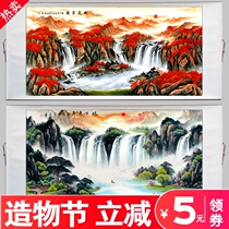 Hanging painting Patron Cornucopia Lucky head Chinese painting Landscape painting Lucky office calligraphy and painting Hanging painting Living room painting decoration