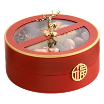 Large-capacity fruit tray for living room and tea room with new Chinese style double-layered high-end dried fruit snacks fruit storage fruit box