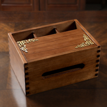 Chinese multifunctional drawing paper box brass living room home bedroom tissue box dining table coffee table solid wood storage box ornaments
