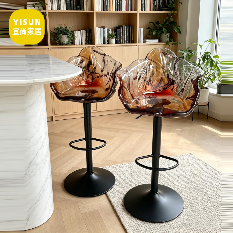 Modern Light Luxury Edra Petal Dining Chair Bar Stool for Bar, Ktv, Adjustable Height, Transparent Resin Stool Modern Light Luxury Edra Petal Dining Chair Bar Stool for Bar, Ktv, Adjustable Height, Transparent Resin Stool