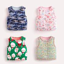 Full Cotton Age Baby Vest Autumn Winter Children Ocean Air Waistcoat Jacket Baby Clip Cotton Winter Style Warm shoulder boy