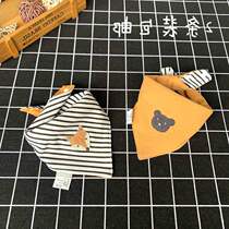 Total Cotton Age Baby Triangle Towel Newborn Pure Cotton Double Press-Button Scarf headscarf boy girls enclosure bib