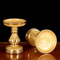 Tao feather bronze candle holder for Buddha Candlestick candle holder Home Lucky Lotus Butter Lamp Lamp holder retro Candlestick ornaments