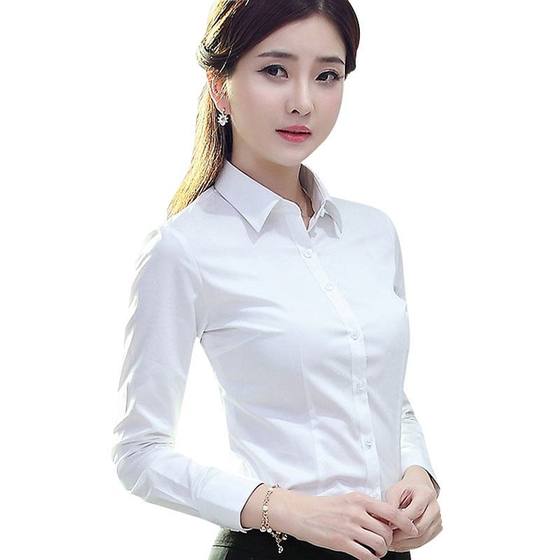 White shirt women's professional diy custom Korean version formal business workwear tailored work clothes large size shirt for female students