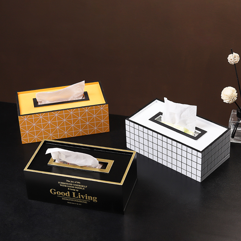 Nordic Ins Paper Towels Box Creative Home Living Room Dining Room Dining Hall Decorated Solid Wood Minima Containing Dining Towels Toilet Paper Box