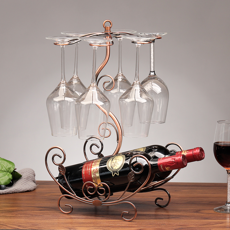 European living room Dining room Home wine rack Cup rack Wine cabinet decoration decoration Creative desktop craft gift decoration knickknacks