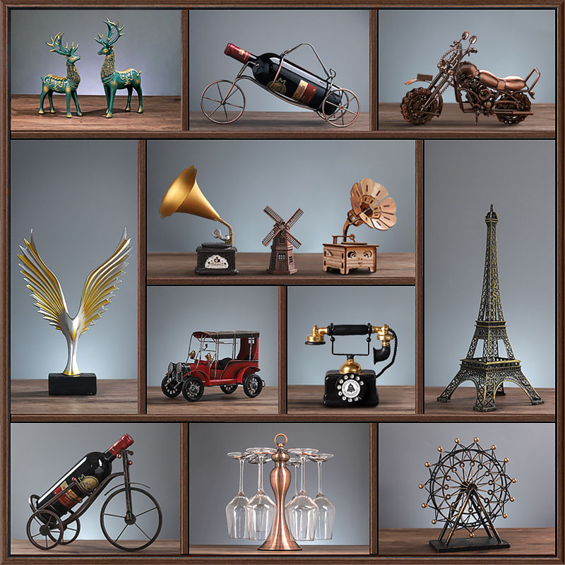 New house Living room entrance Home TV wine cabinet decoration Red wine rack Office desktop creative knickknacks