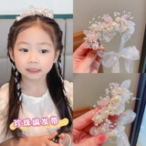 Детская тиара для принцессы, заколка для волос из жемчуга, повязка на голову, ободок, аксессуар для волос