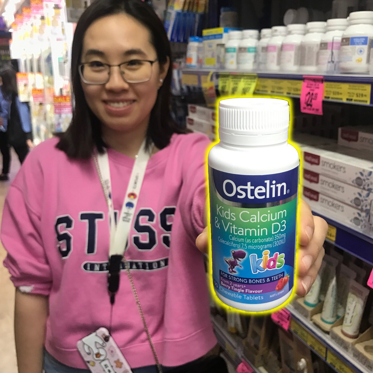 Ostelin Osterin Children's Calcium Tablets Vitamin D Children's Chewable Tablets VD Dinosaur Calcium 90 Capsules Australia