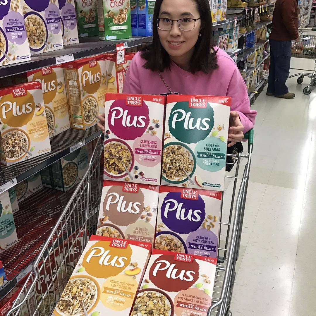 Australia's UncleTobys Uncle Toby's Cereal Full range of flavors Cranberry Blueberry High Calcium Iron Ome