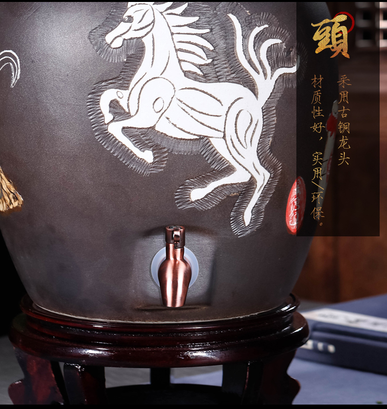 Jingdezhen ceramic jars it 5 jins of 10 jins of 50 pounds with leading seal archaize mercifully wine home up cylinder