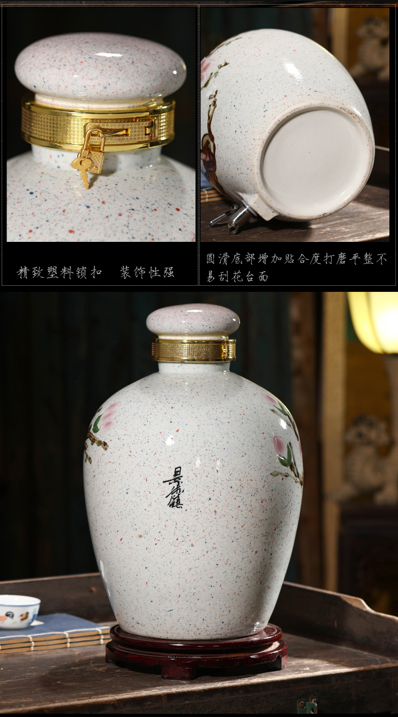 Jingdezhen ceramic jars home antique hand - made mercifully bottle hip 10 jins 20 jins 50 pounds with leading wine VAT