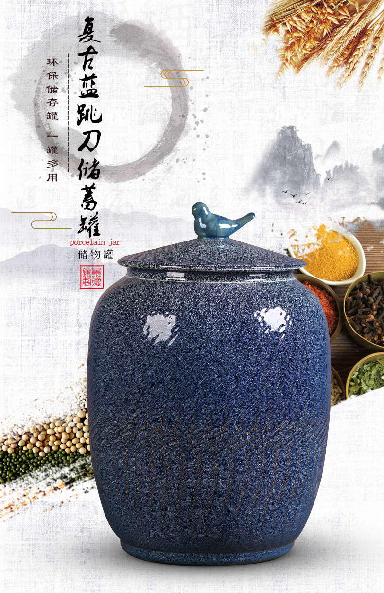 Jingdezhen ceramic tea pot seal carving restoring ancient ways large wake of bread seven pu 'er tea urn storage tanks boxes