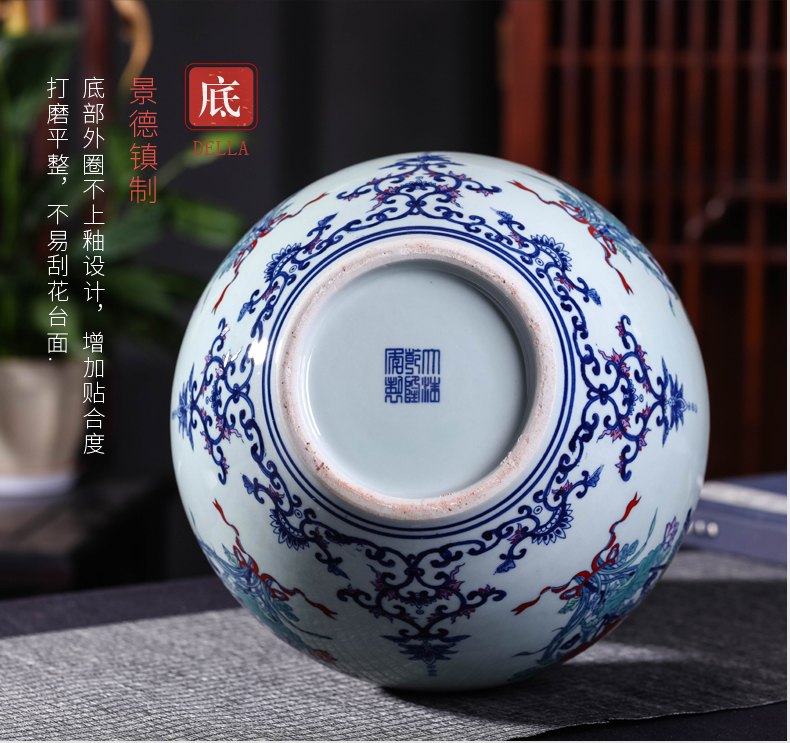 Jingdezhen ceramic jars 20 jins hand - made mercifully wine bottle wine seal of blue and white porcelain jar of creative hip furnishing articles