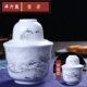 Jingdezhen gốm rượu ấm ấm jug hộ gia đình Trung Quốc cổ jug vàng rượu vang trắng ly rượu vang nóng ấm đặt - Rượu vang