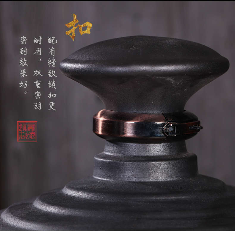 Jingdezhen ceramic jars big upset it caches store wine 50 kg of household seal archaize mercifully jars hip flask