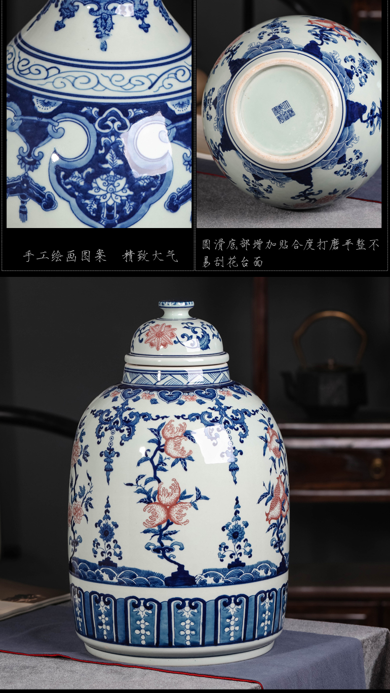 Youligong 20 jins of blue and white porcelain bottle wine pot pottery jars household seal it with the cover in bulk wine storage tanks