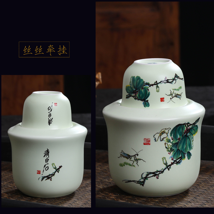 Jingdezhen ceramic wine temperature hot hip household of Chinese style of archaize hip suit rice wine liquor cup of hot he its drank