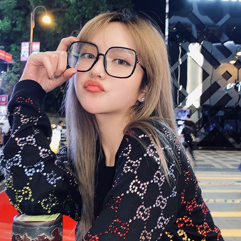 Black frame Nearsightedness Glasses Frame Mesh Red Vegan Glasses God's anti-blue light Radiation can be matched with colour changing lenses Fashion explicit face