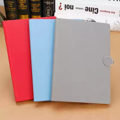 Business notebook A5 office meeting record book simple creative trend literature and art exquisite college students write diary thick leather belt buckle enterprise unit hot stamping custom LOGO