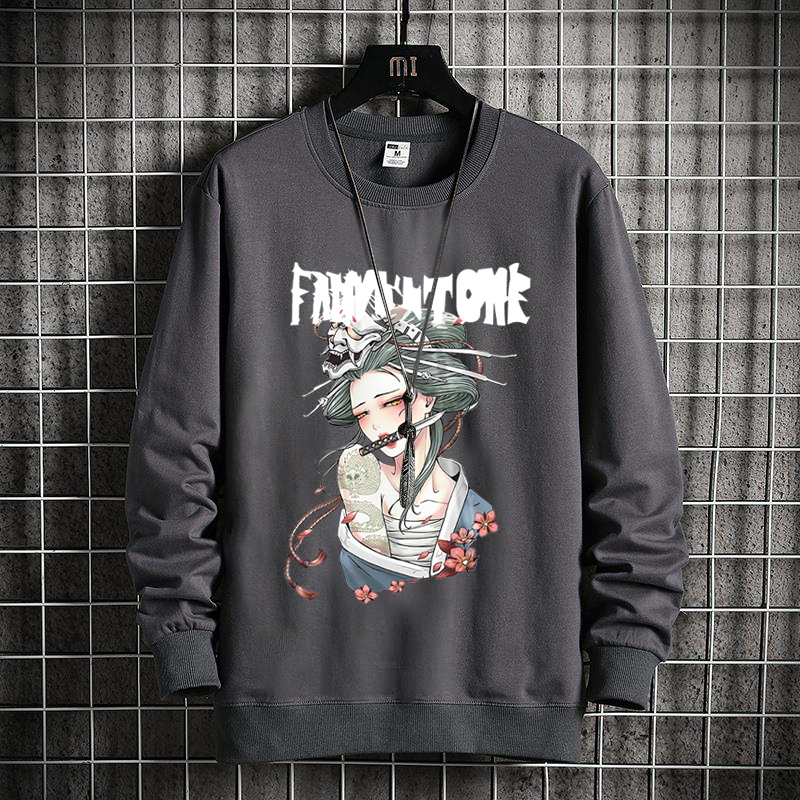 Fattened Plus Pullover Long-sleeved T-shirt Fat Guy Extra Large Loose Large 150kg Fat Man Printed Casual Trendy Sweater_voghion.com