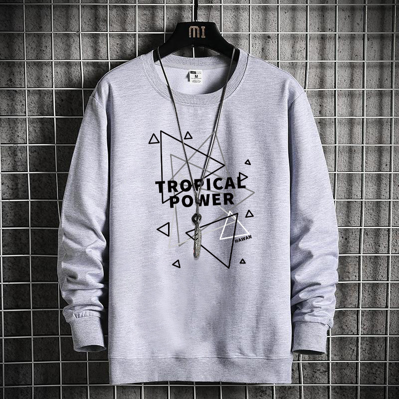 Men's Cotton Sweatshirt Round Neck Plus Size Printed Pullover_voghion.com