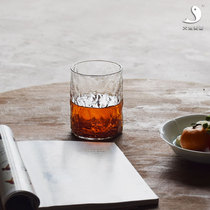 Big fish beauty creative straight hammer Cup tree grain High Borosilicate glass water cup tea cup drink cup juice cup