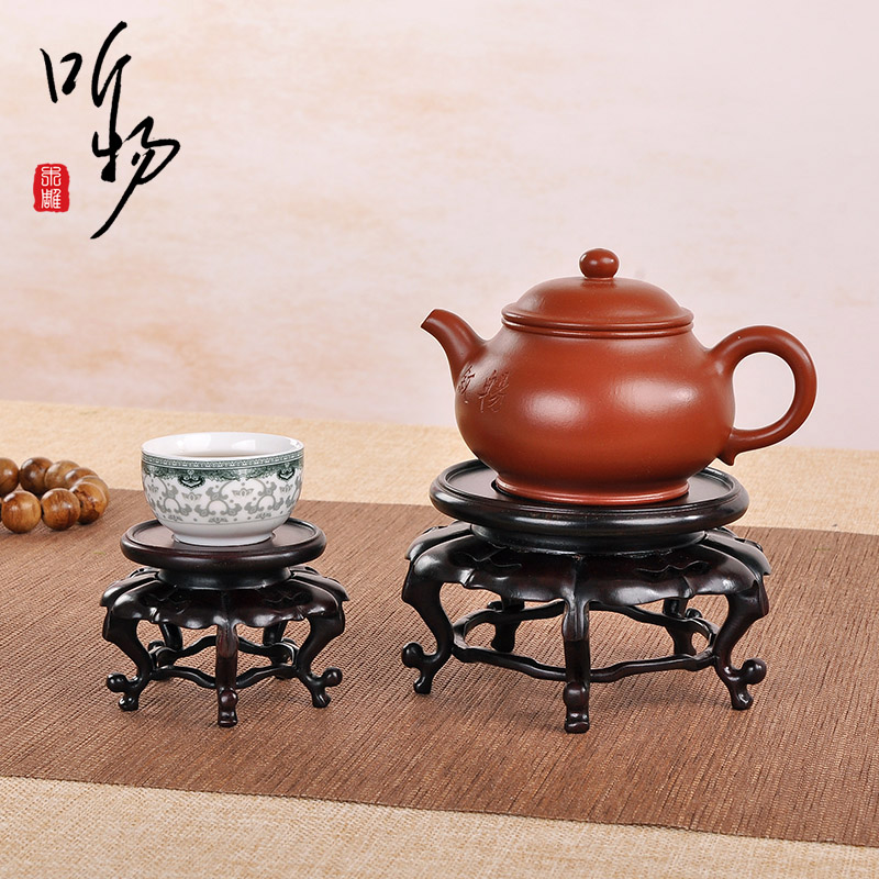 Red Wood Natural Tea Set Hem Solid Wood Hollowed-out Vase Flowers Bonsai Few of the Buddha Incense Stove Teapot Big base