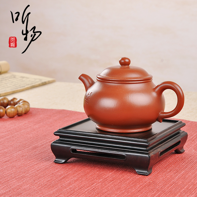 Red Wood Purple Light Sandalwood Whole Stock Exclusive Wooden Square Teapot Base Chite Jade Instrumental Text Play Antique Bonsai Pendulum base