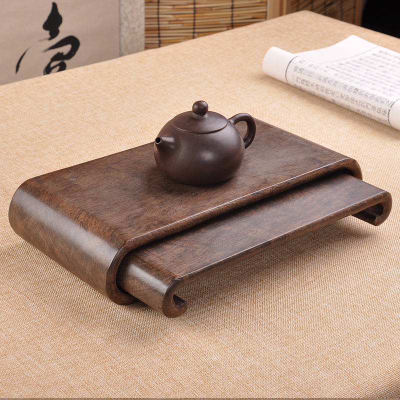 Whole material solid wood engraving process Gift pendulum decoration black branches wood red sandalwood pendulum pieces base Ruyi stone flowerpots View tea set base