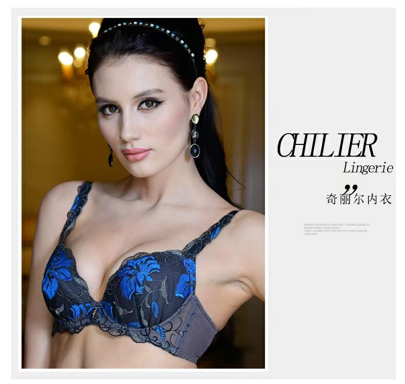 Chilierna Fendi loạt áo ngực thêu ren hoa sexy phụ nữ tập hợp đồ lót mỏng DB4360 - Áo ngực thể thao