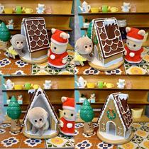 1:12DIY villa house food play scene accessories-Christmas gingerbread house modeling landscape ornaments