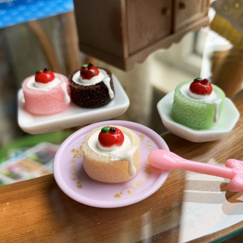 1 12 Mini Food Play Play Home Wine Food Play Scene Toy Cream Fruit Cake