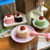 1 12 Mini food play house food play scene toy dripping cream fruity cake