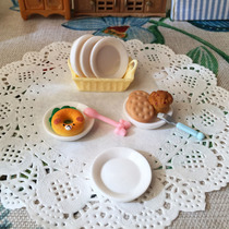 1:12DIY villa house food play scene accessories-white disc