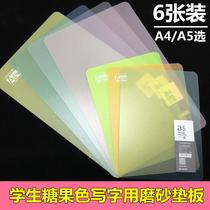 Plastic desktop pad transparent pvc hard art painting desk a5 paper pupils cute first grade kindergarten