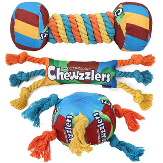 Pet Dog Toy Rainbow Knot Toy Squeaky Teething Toy Pet Supplies Medium-Sized Dog Toy