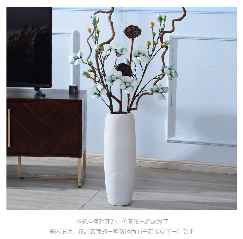 I and contracted ceramic white vase landing simulation suit furnishing articles dried flower arranging flowers large north European style living room