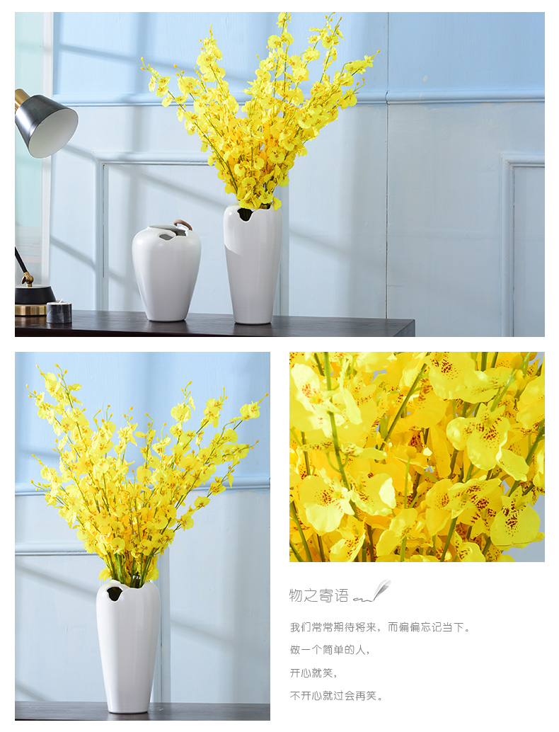 Lou qiao ou I and contracted white ceramic vase furnishing articles dried flower arranging flowers sitting room Nordic creative decoration