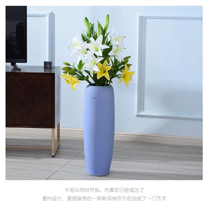 Lou qiao window decoration furnishing articles clothing store dry flower of large vase porcelain child continental high retro flower arrangement is long branches