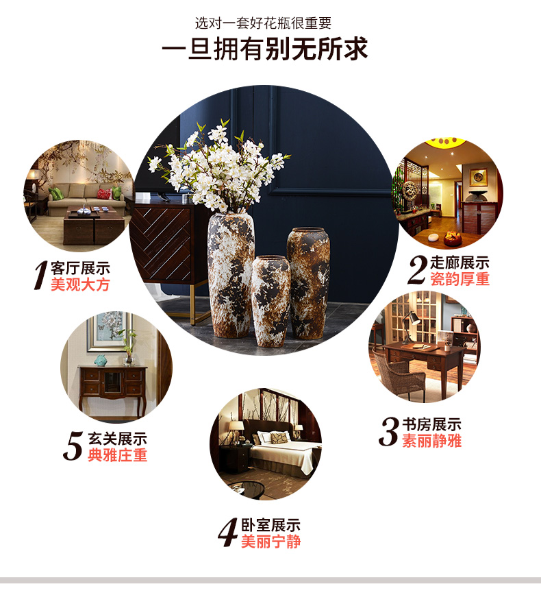 Lou qiao porch simulation brought large vases, flower arrangement sitting room be born place large earthenware jar flower implement retro nostalgia