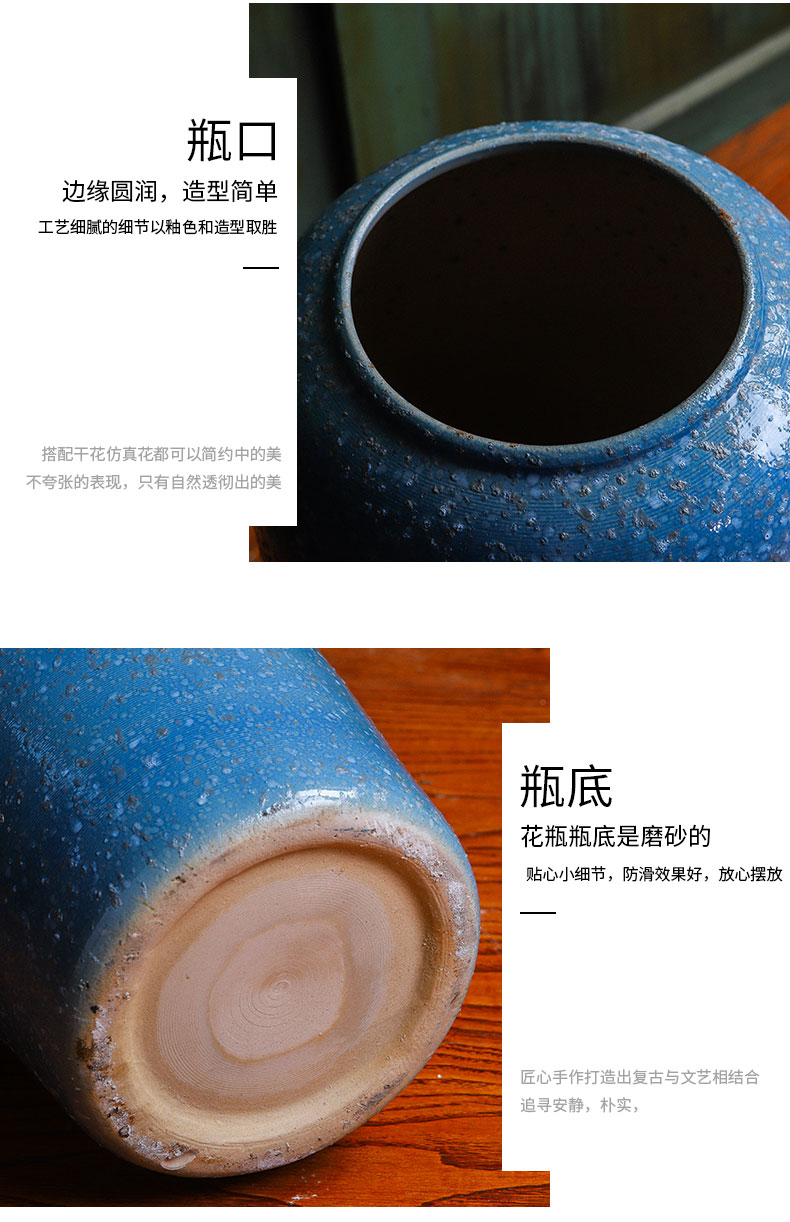 Lou qiao flower arranging large sitting room ground furnishing articles of modern American in Europe type restoring ancient ways is dried flowers of jingdezhen ceramic vase