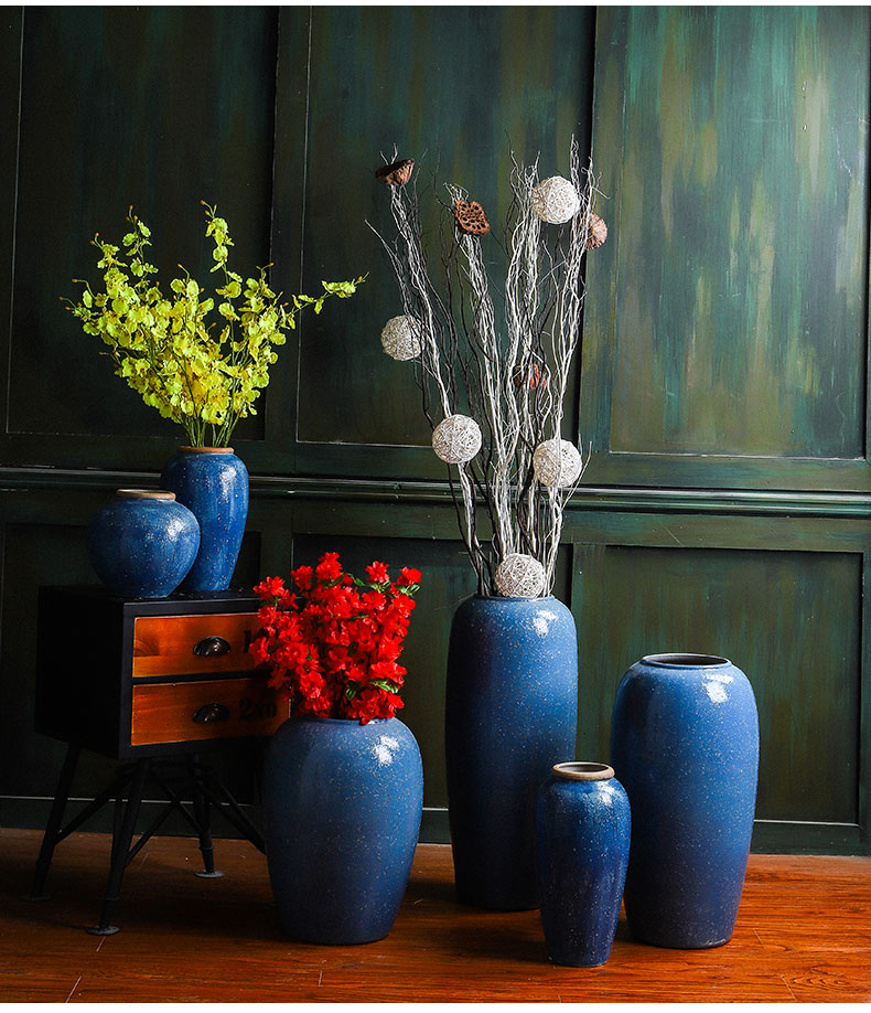 Lou qiao flower arranging large sitting room ground furnishing articles of modern American in Europe type restoring ancient ways is dried flowers of jingdezhen ceramic vase