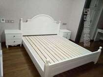 Full solid wood childrens bed 1 35 meters Princess bed White solid wood bed 1 5 meters European bed Box double bed 1 8 meters