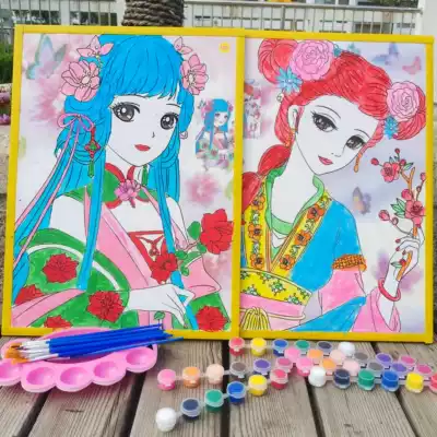 Children's painting color foam board color bottom graffiti drawing board paint watercolor painting diy gouache set