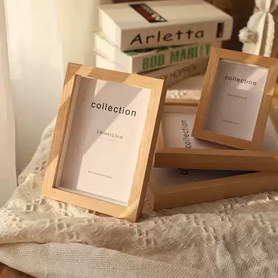 Wood grain simple diy specimen small photo frame set-up table and developed photo frame custom frame printed logo photo album Frame