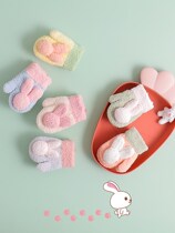 Childrens gloves winter warm and cold-proof soft baby cute cartoon thickened suede bag refers to windproof male and female little children
