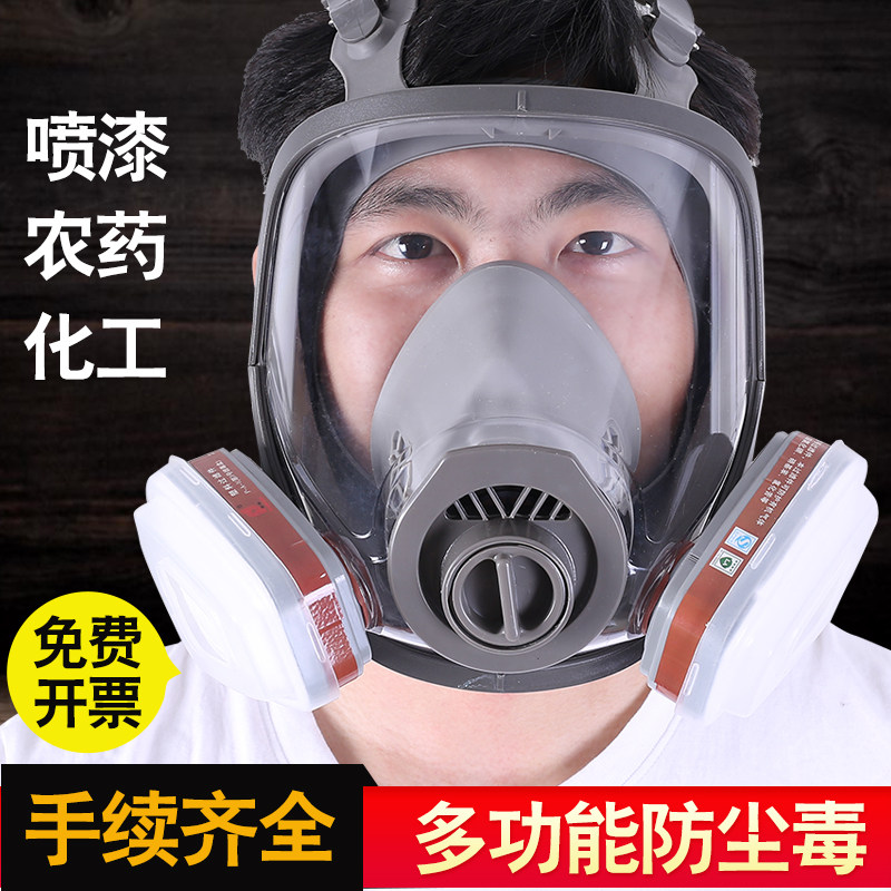 防毒面具全面罩实验室喷漆专用有毒气体化工粉尘甲醛硫化氢高清雾