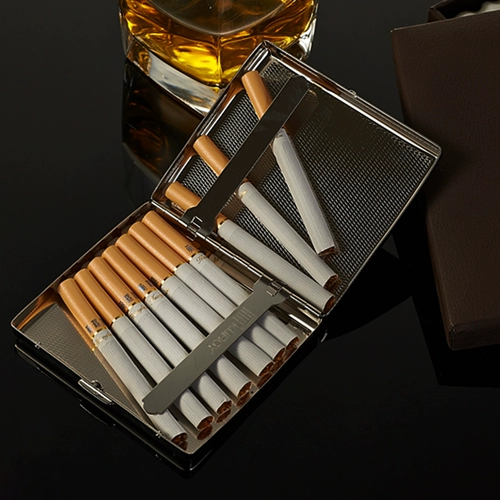 Портсигар из нержавеющей стали, мужская ультратонкая креативная банка для хранения, 20 шт, делается под заказ, подарок на день рождения